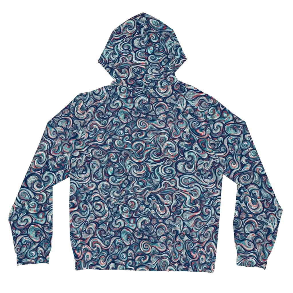 Indigo Vortex on Women's Full-Zip Hoodie — Back