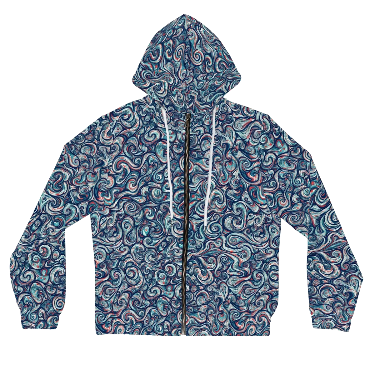 Indigo Vortex on Women's Full-Zip Hoodie — Front