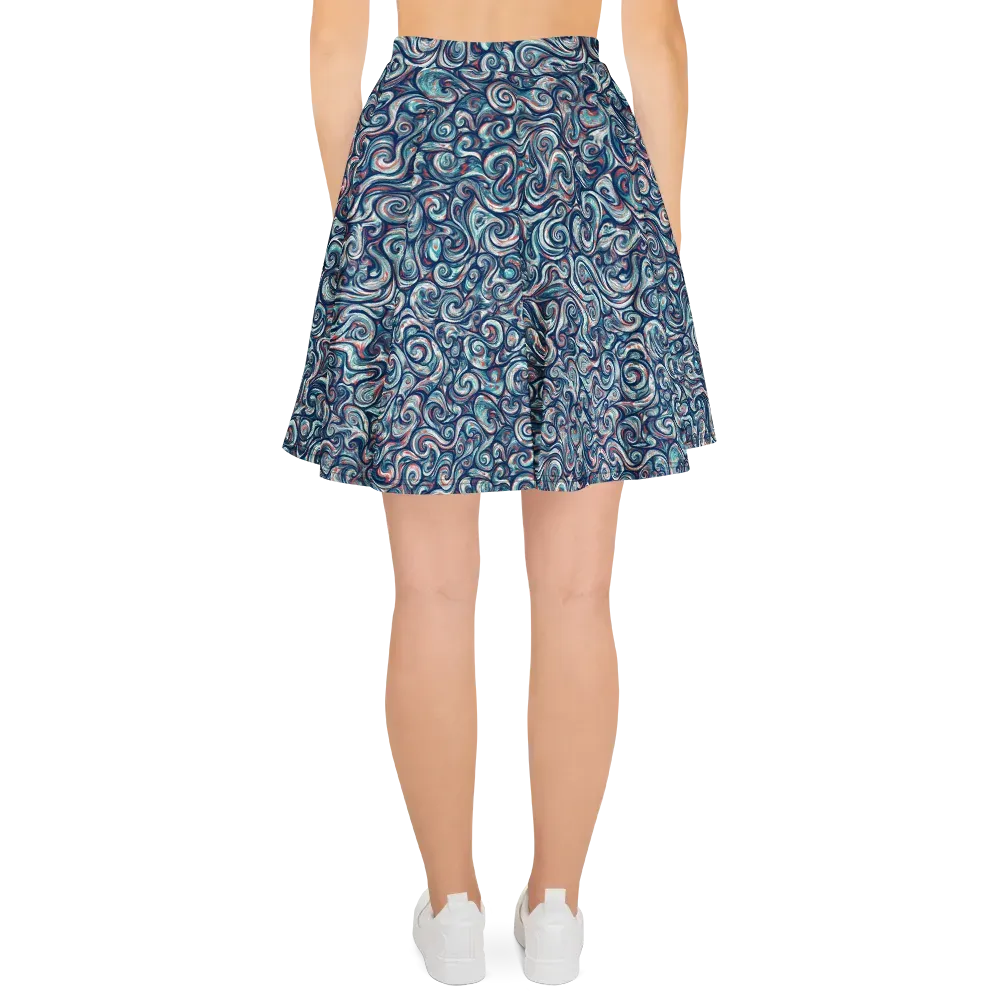 Indigo Vortex on Skater Skirt — Back