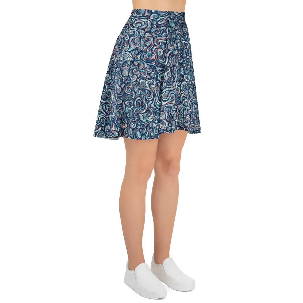 Indigo Vortex on Skater Skirt — Right