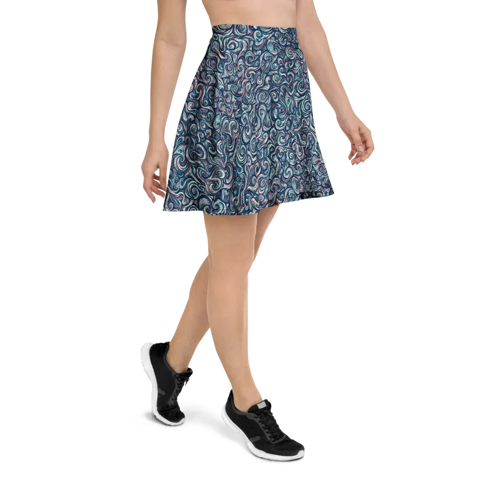 Indigo Vortex on Skater Skirt — Right