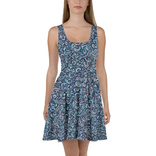Indigo Vortex on a Skater Dress