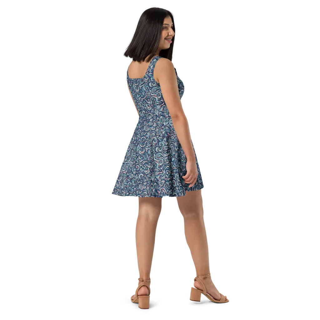 Indigo Vortex on Skater Dress — Right