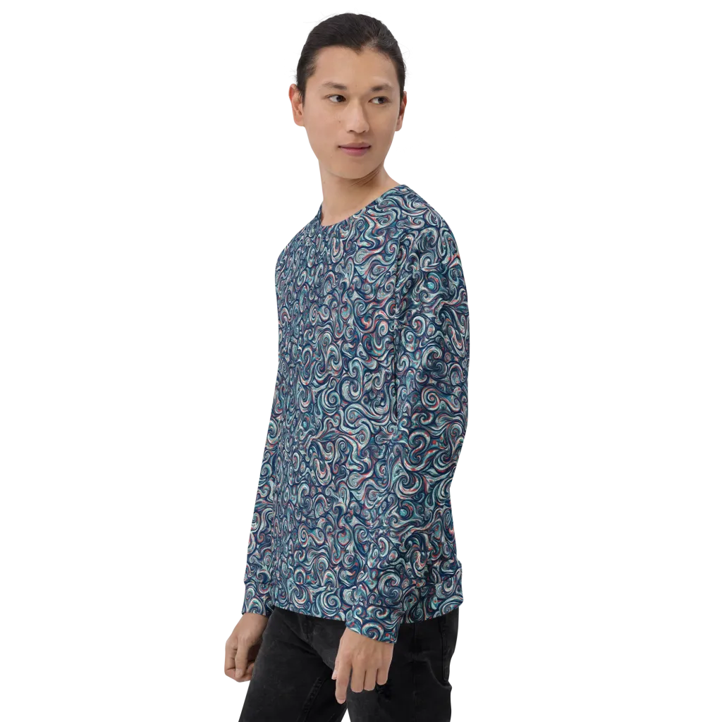 Indigo Vortex on Sweatshirt — Left Front