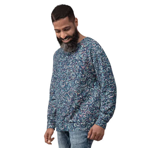 Indigo Vortex on a Sweatshirt