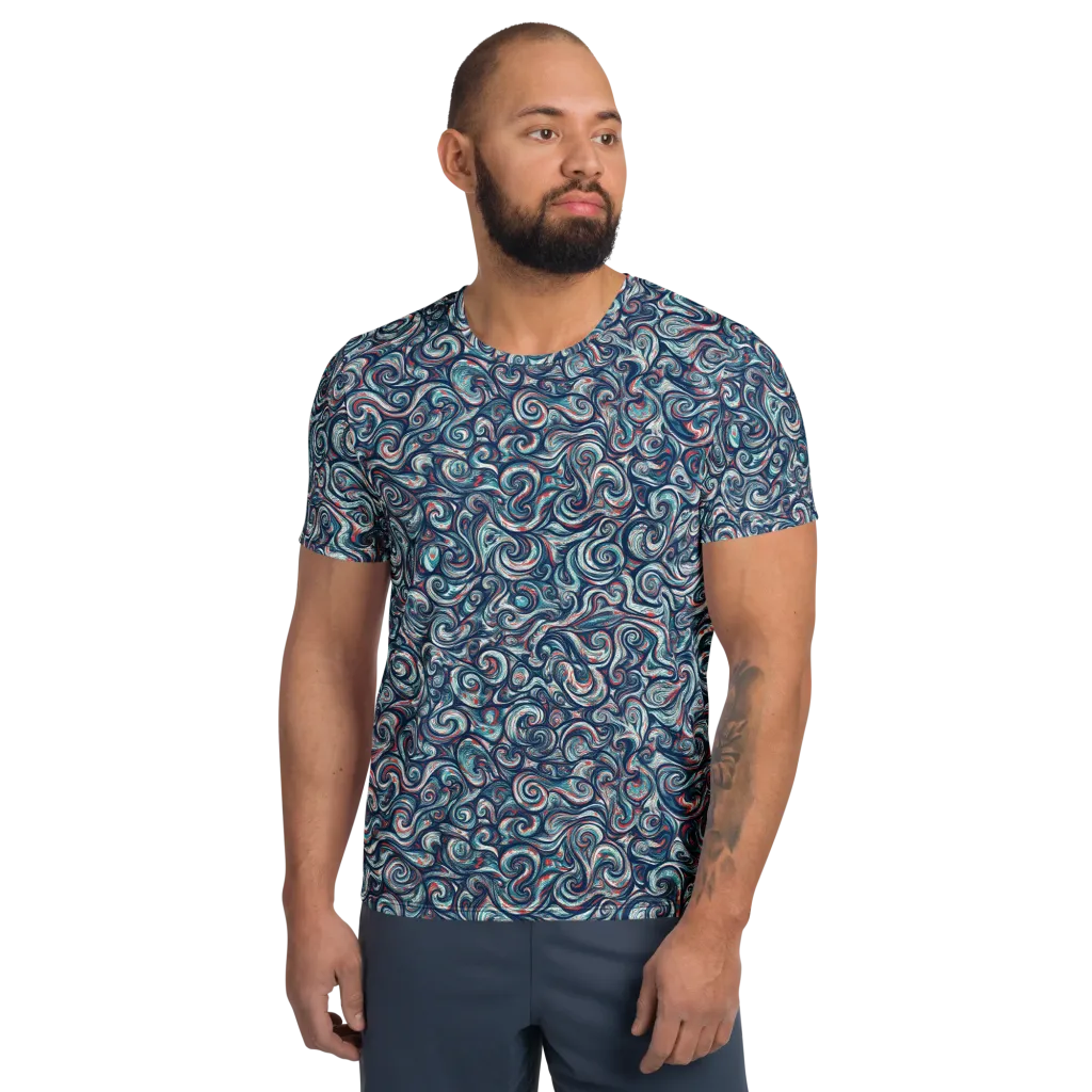 Indigo Vortex on Men's Athletic T-Shirt — Front