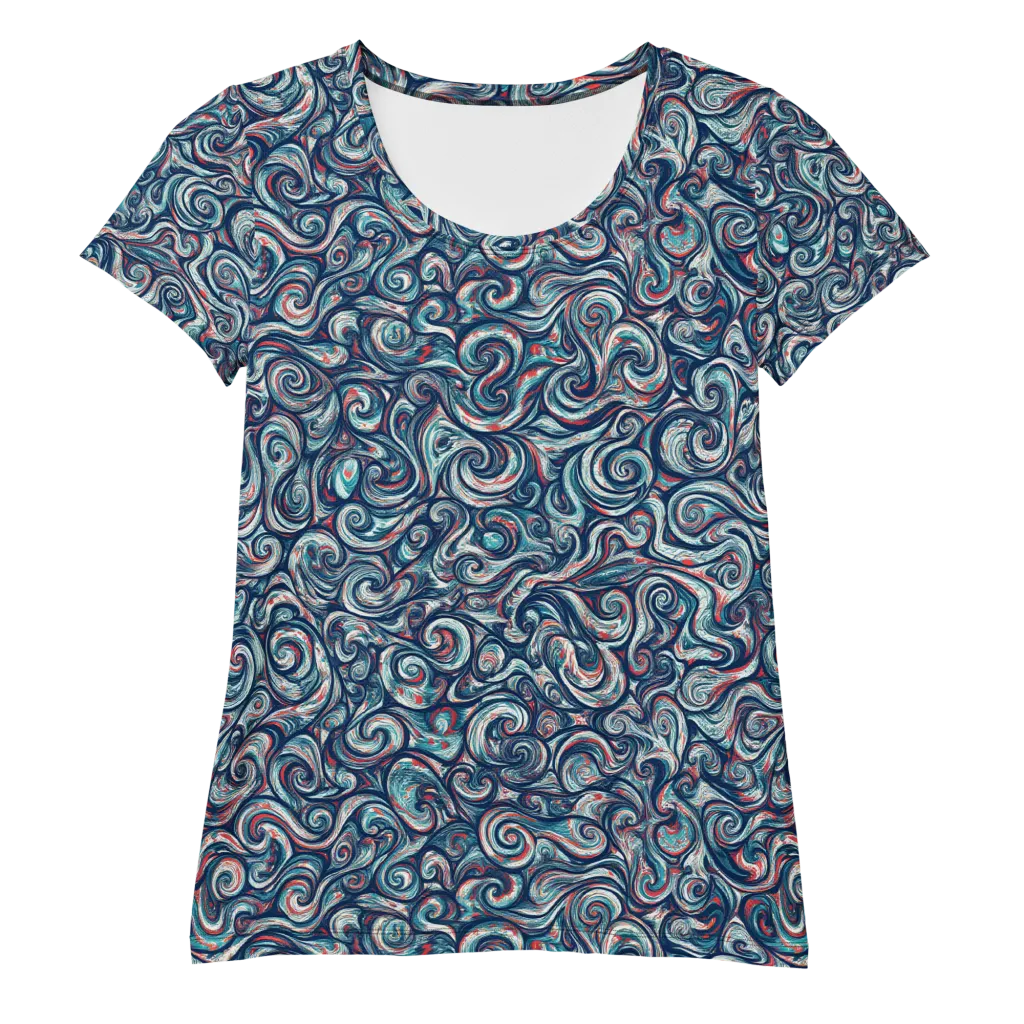 Indigo Vortex on Women's Athletic T-Shirt — Front