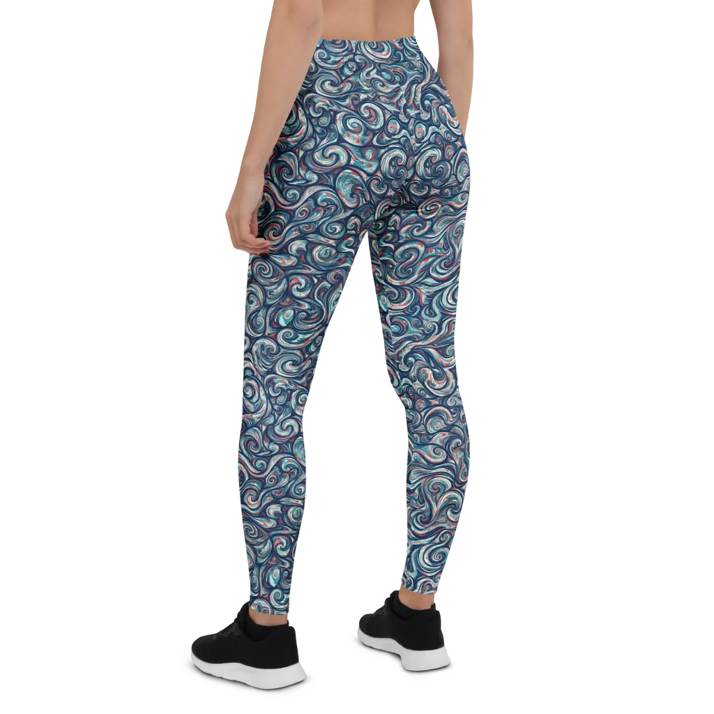 Indigo Vortex on Leggings — Back