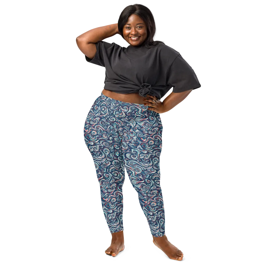 Indigo Vortex on Leggings — Front