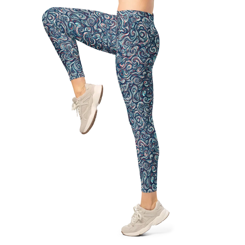 Indigo Vortex on Leggings — Left
