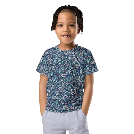 Indigo Vortex on a Kids Crew Neck T-Shirt