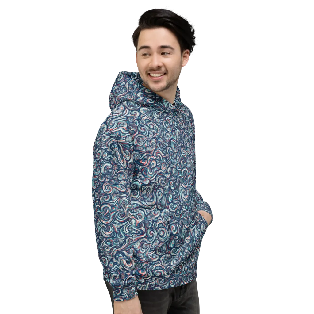 Indigo Vortex on Hoodie — Right