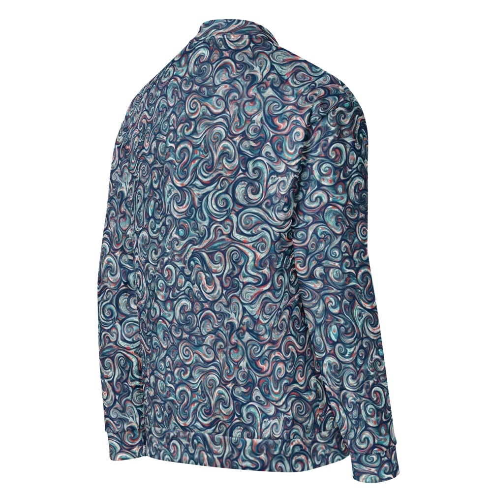 Indigo Vortex on Bomber Jacket — Right Back