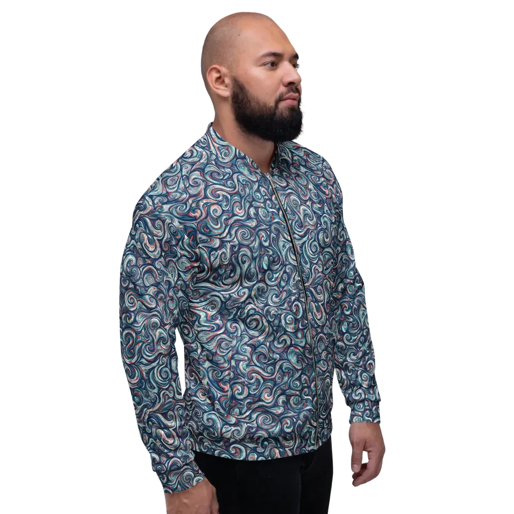Indigo Vortex on Bomber Jacket — Right