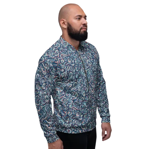 Indigo Vortex on a Bomber Jacket