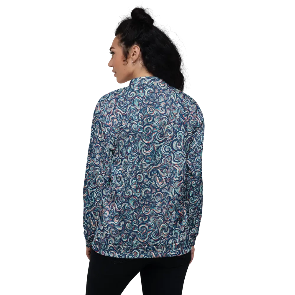Indigo Vortex on Bomber Jacket — Back