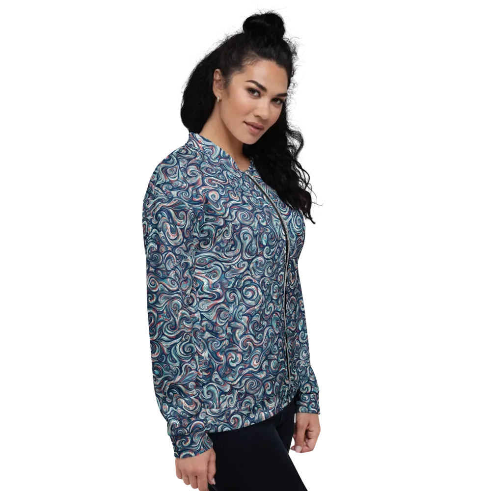 Indigo Vortex on Bomber Jacket — Right
