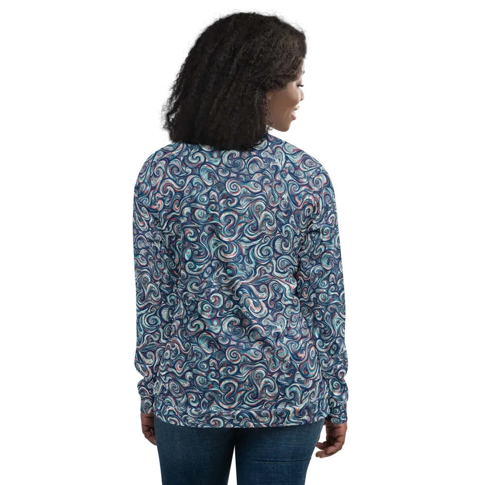 Indigo Vortex on Bomber Jacket — Back