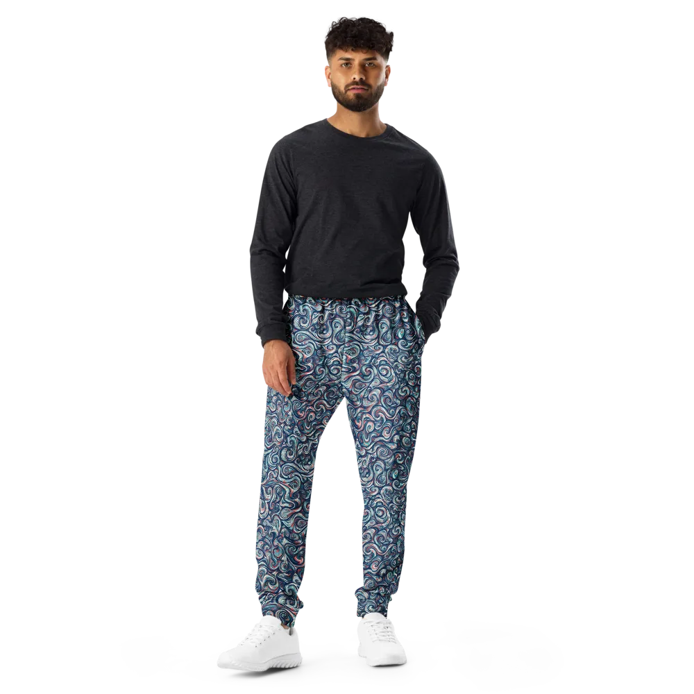 Indigo Vortex on Men's Joggers — Front