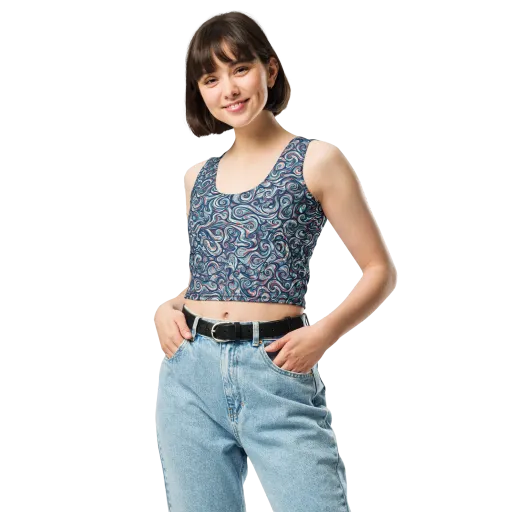 Indigo Vortex on a Crop Top