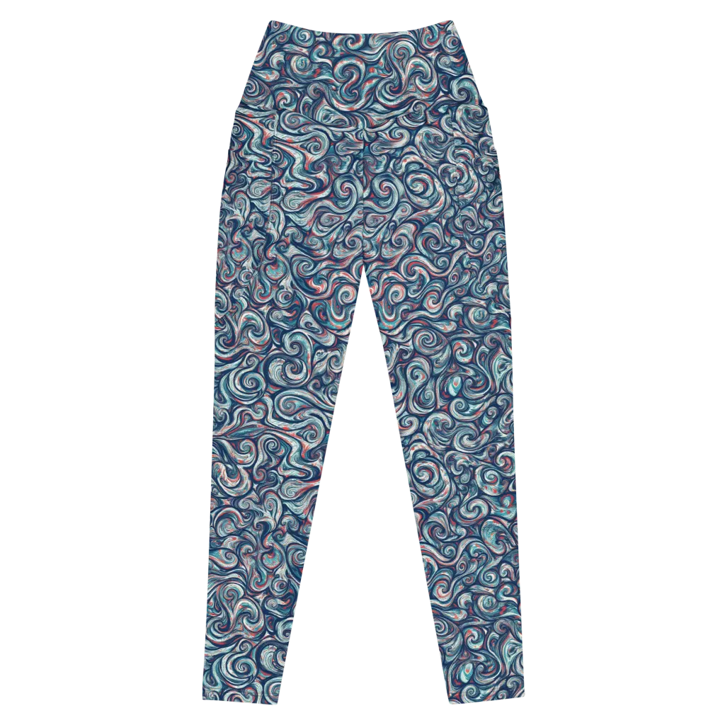 Indigo Vortex on Leggings with Pockets — Front