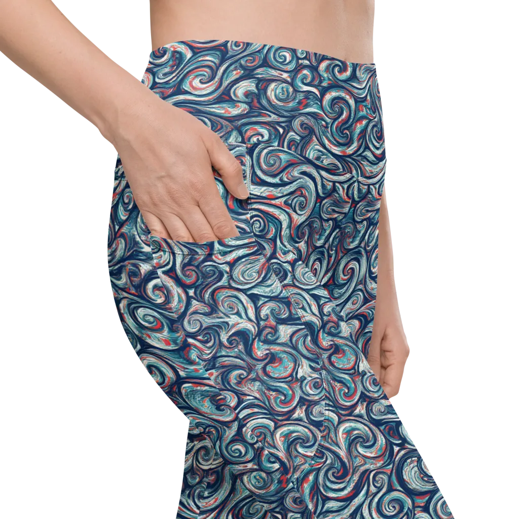 Indigo Vortex on Leggings with Pockets — Product details