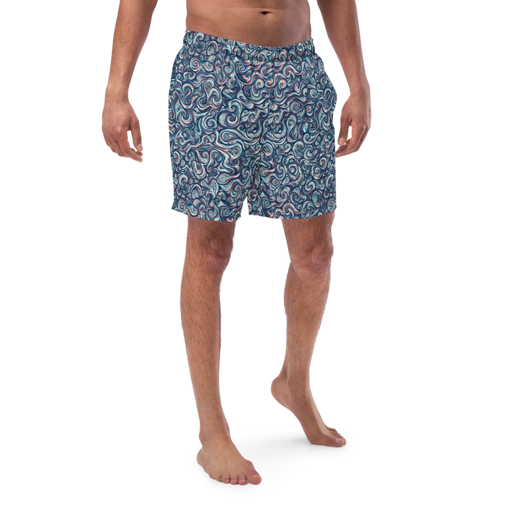 Indigo Vortex on Swim Trunks — Front