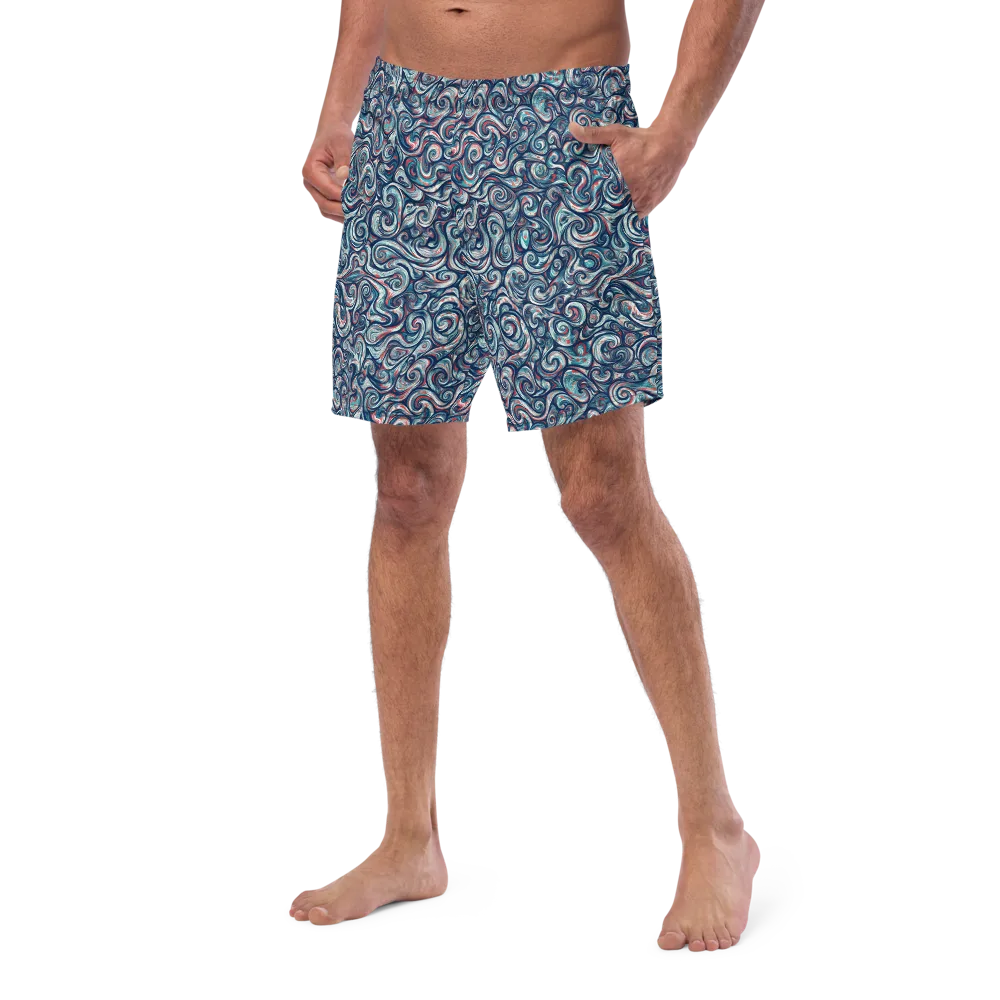 Indigo Vortex on Swim Trunks — Left Front