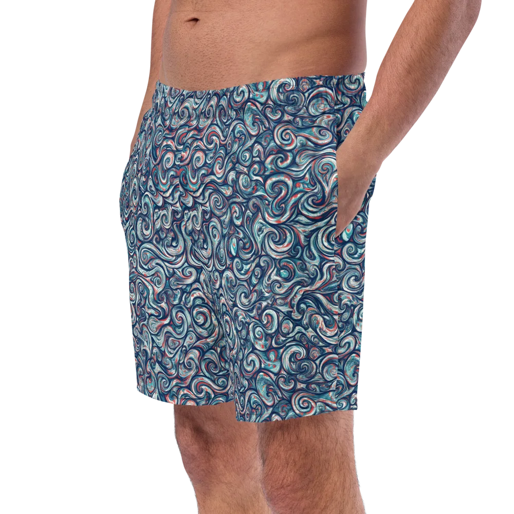 Indigo Vortex on Swim Trunks — Left Front