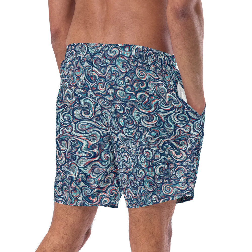 Indigo Vortex on Swim Trunks — Right Back