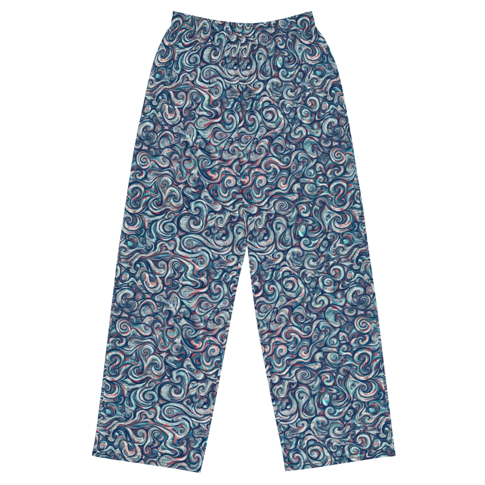 Indigo Vortex on Wide-Leg Pants — Front