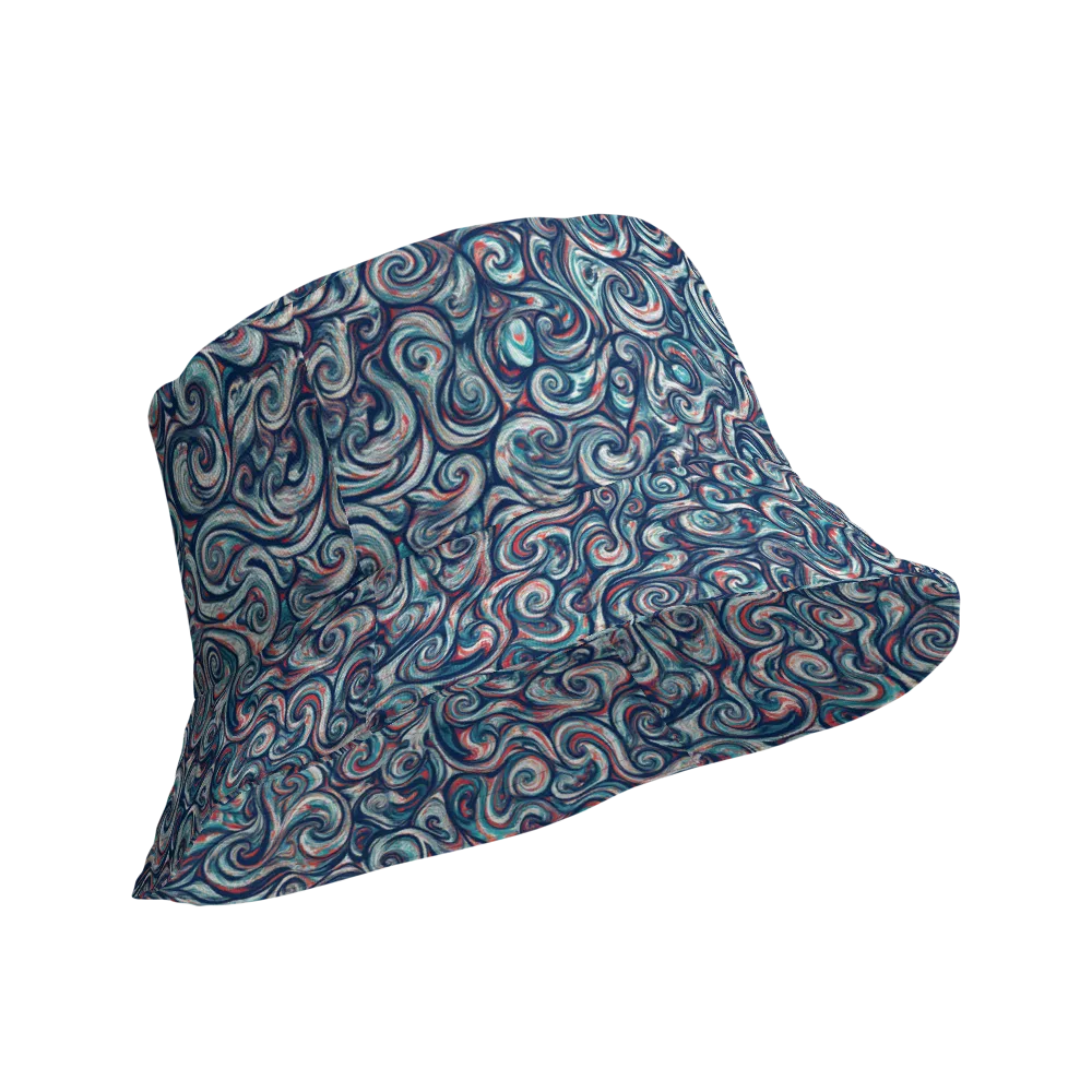 Indigo Vortex on Reversible Bucket Hat — Product details Outside