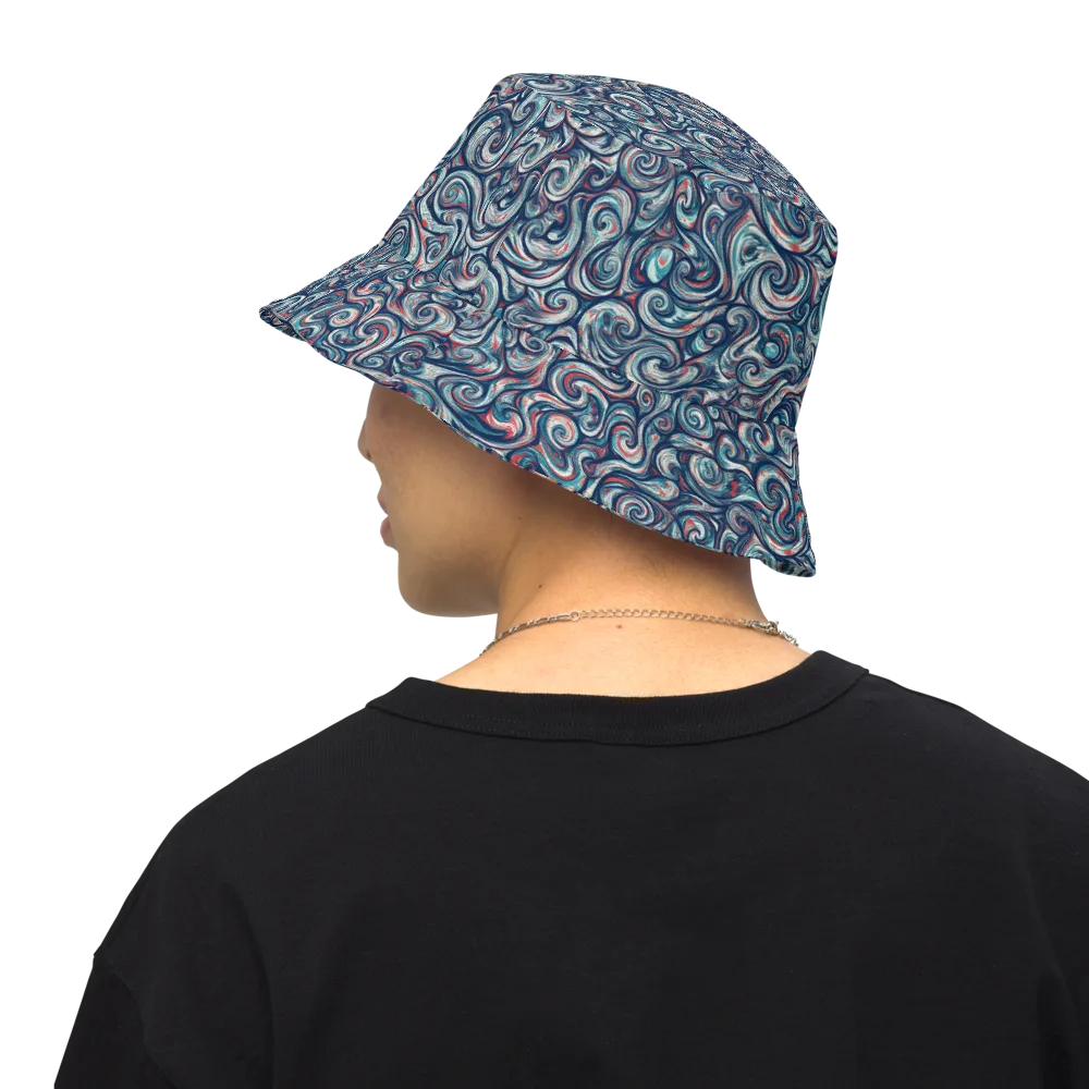 Indigo Vortex on Reversible Bucket Hat — Back Inside