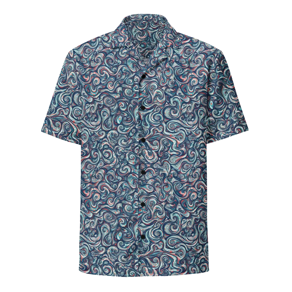 Indigo Vortex on Button Shirt — Front