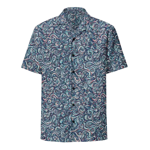 Indigo Vortex on a Button Shirt