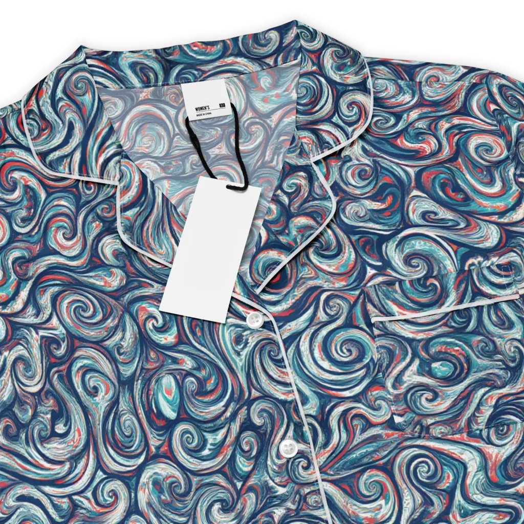 Indigo Vortex on Women's Short Sleeve Pajama Top — Product details
