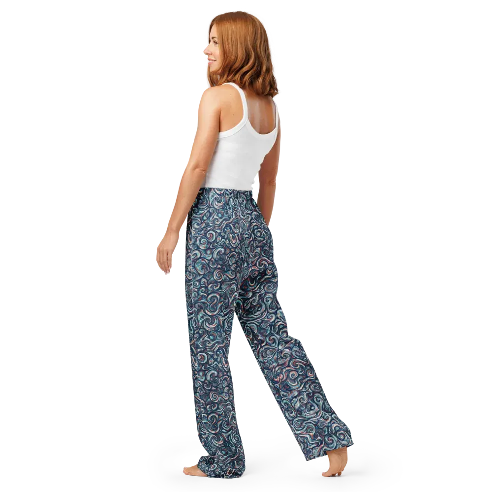Indigo Vortex on Women's Pajama Pants — Back