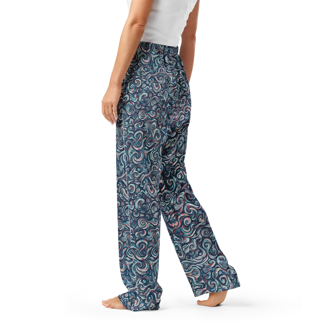 Indigo Vortex on Women's Pajama Pants — Left