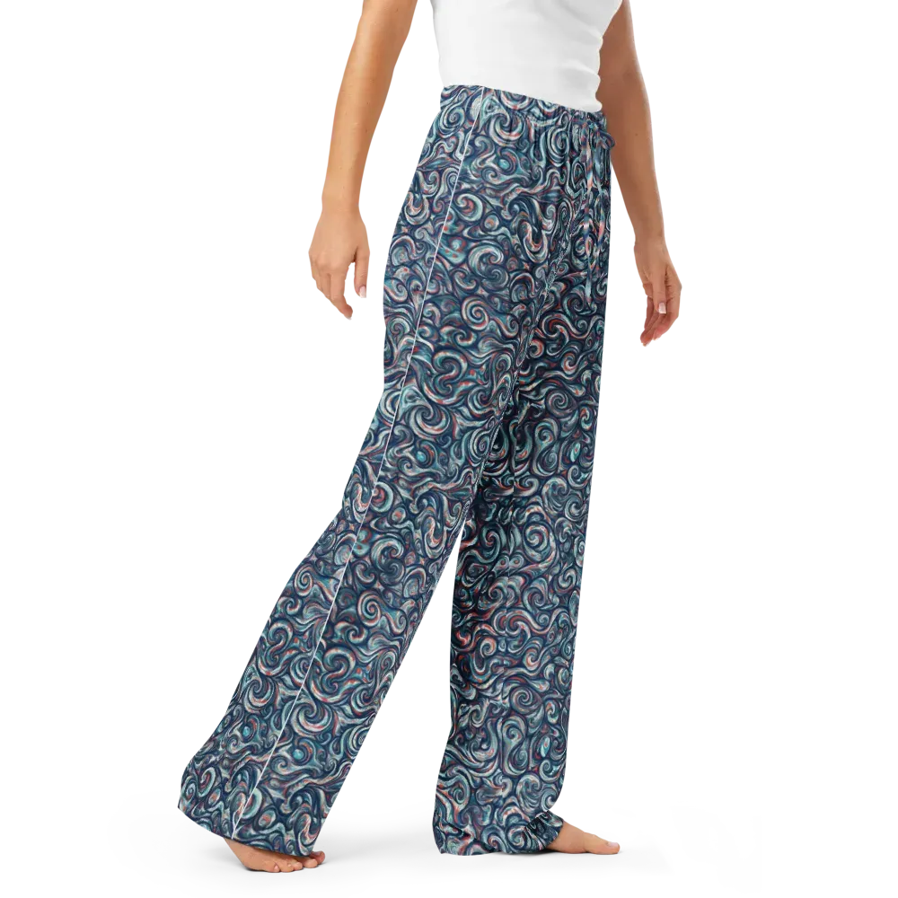Indigo Vortex on Women's Pajama Pants — Right Front