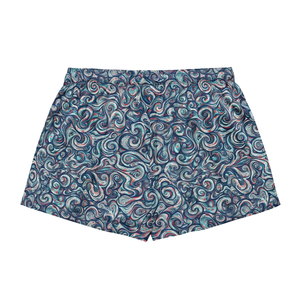 Indigo Vortex on Women's Pajama Shorts — Back