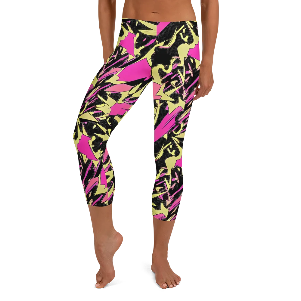 Acid Static on Capri Leggings — Front