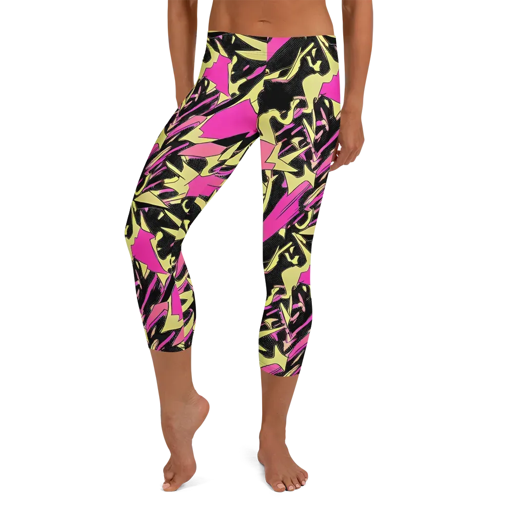 Acid Static on Capri Leggings — Front