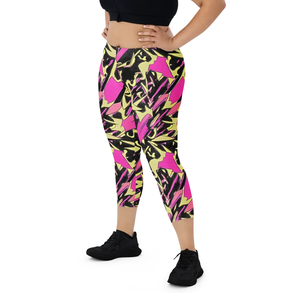 Acid Static on Capri Leggings — Front