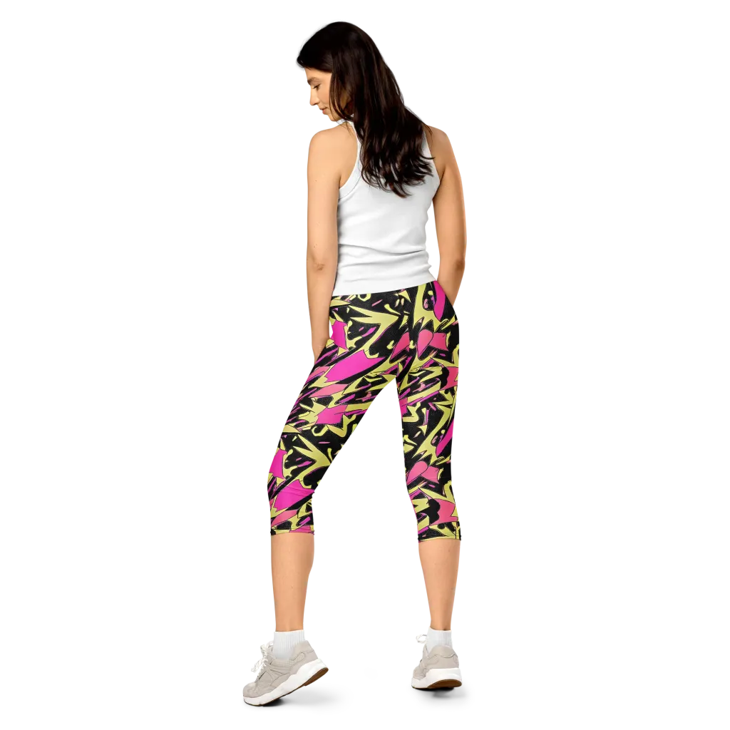 Acid Static on Capri Leggings — Back