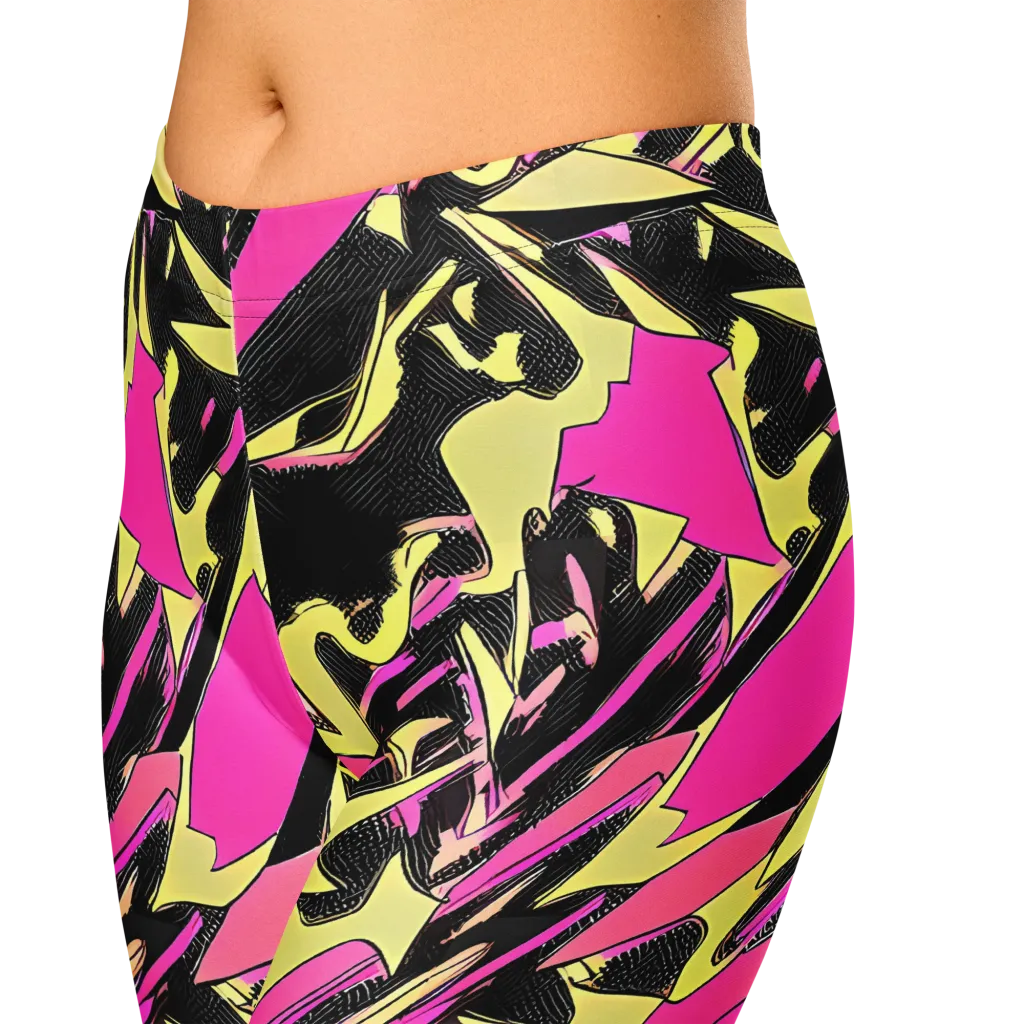Acid Static on Capri Leggings — Zoomed-in