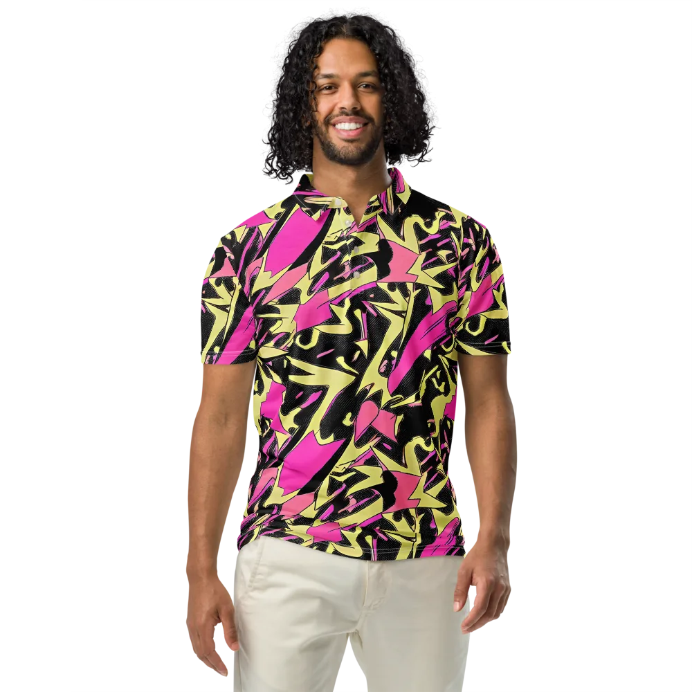 Acid Static on Men's Slim Fit Polo Shirt — Front