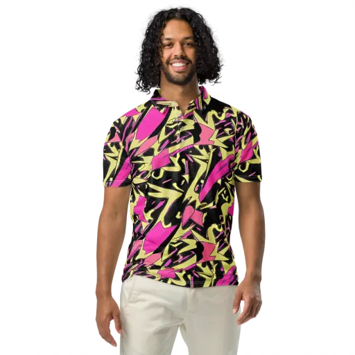 Acid Static on a Men's Slim Fit Polo Shirt