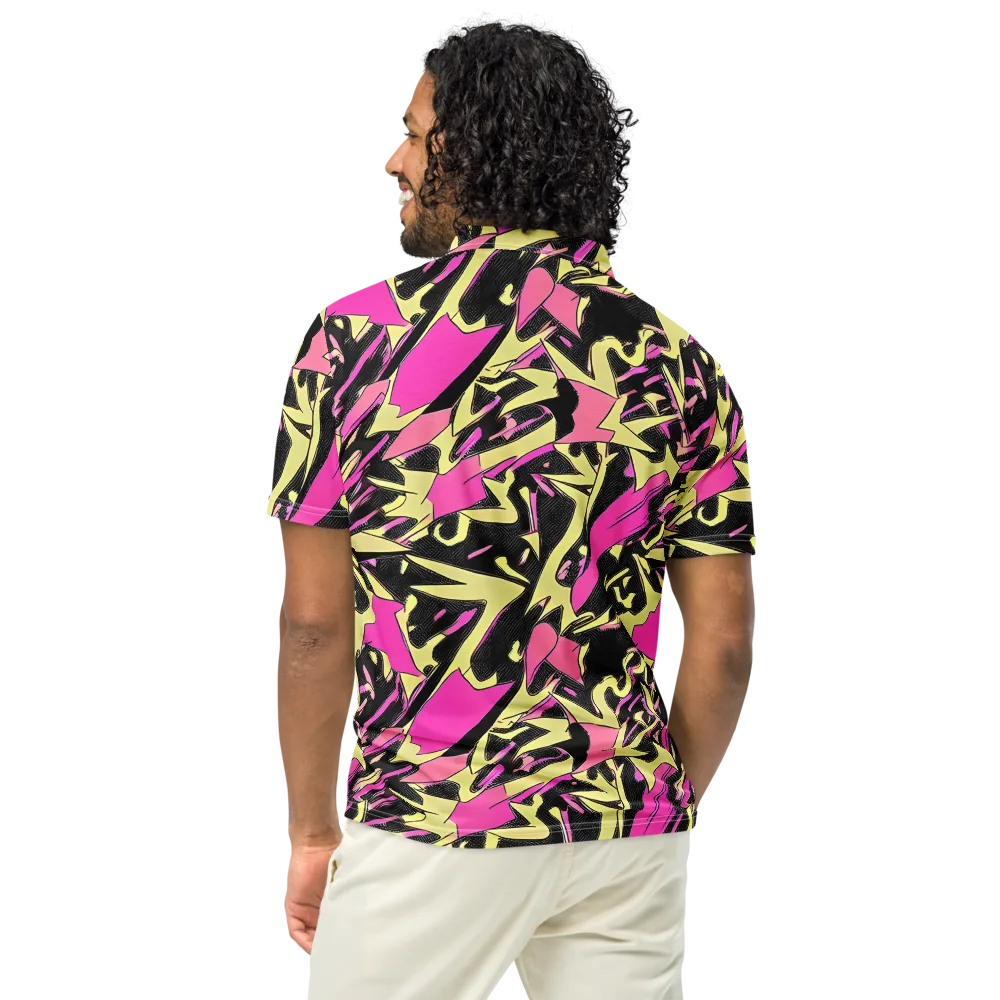 Acid Static on Men's Slim Fit Polo Shirt — Back