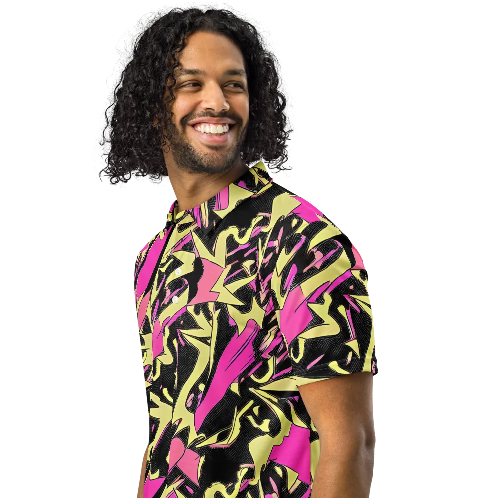 Acid Static on Men's Slim Fit Polo Shirt — Left Front