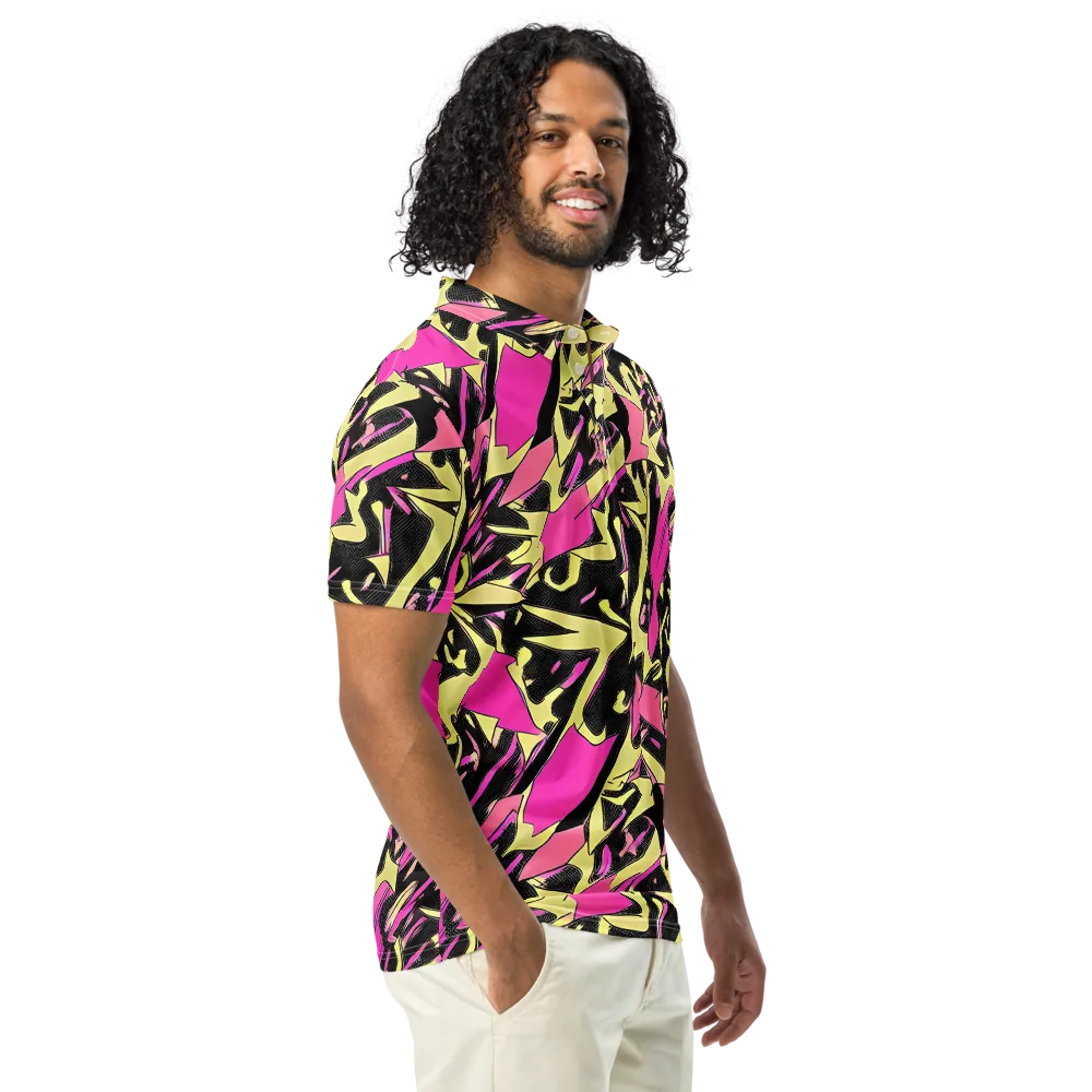 Acid Static on Men's Slim Fit Polo Shirt — Right Front